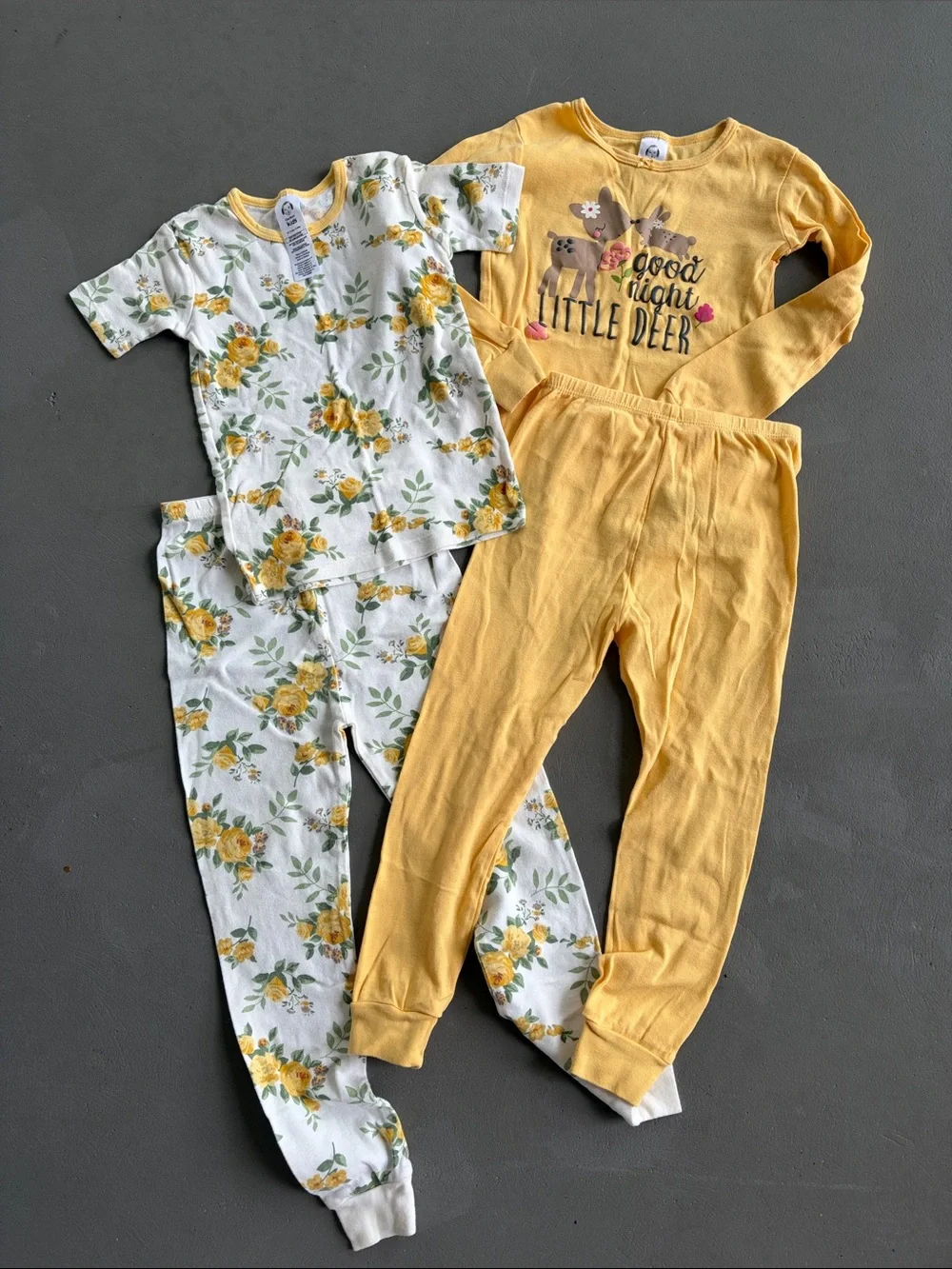 Gerber Yellow and Floral Toddler Pajama SetsSize 5T